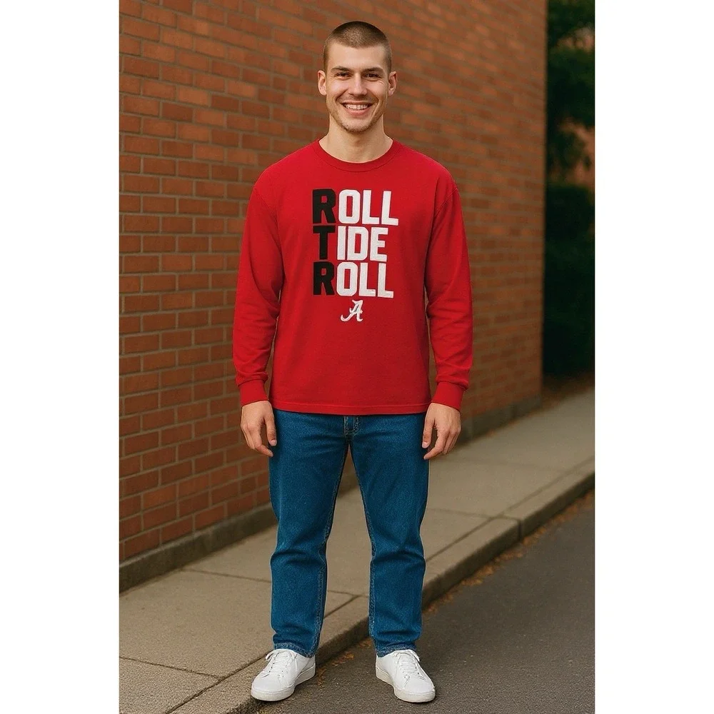 Men's Large University of Alabama Crimson Roll Tide Long Sleeve Shirt - Picture 1 of 5